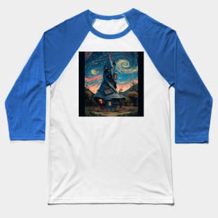 Starry Night Over The Burrow Baseball T-Shirt